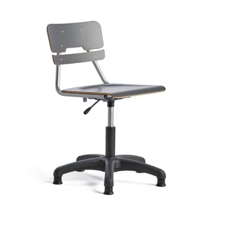 Chair LEGERE height adjustable, large seat, with glidefeet, H 400-520 mm, anthracite