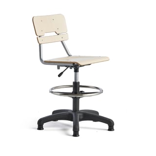 Otočná židle LEGERE, malý sedák, s kluzáky, nastavitelná výška 500-690 mm, bříza