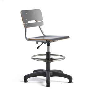 Chair LEGERE height adjustable, small seat, with glidefeet, H 500-690 mm, anthracite