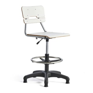 Krēsls LEGERE, regulējams augstums, neliels sēdeklis, uz kājiņām, A 500-690 mm, balts