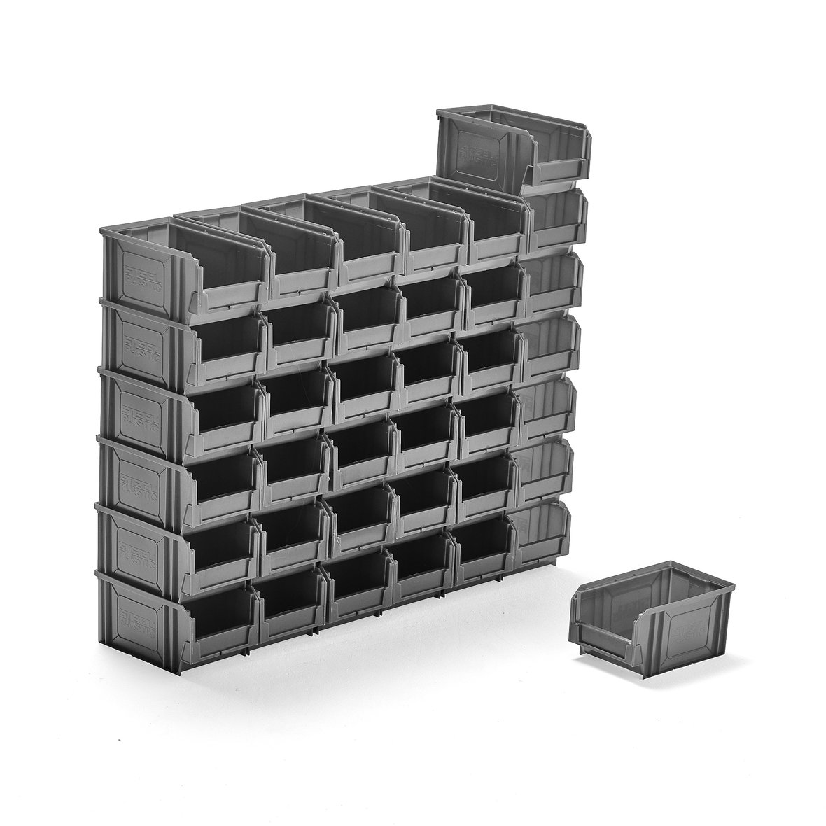 Budget stores bin APART, 235x145x125 mm, 38pack, grey AJ Products