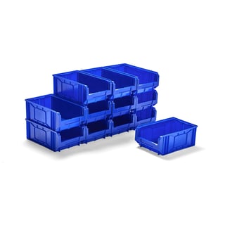 Budget stores bin APART, 485x300x190 mm, 12-pack, blue