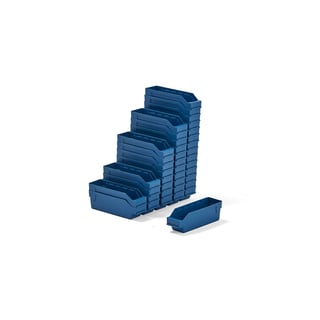 Magazijnbakken REACH, 300 x 90 x 95 mm, 40 stuks, blauw