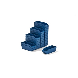 Magazijnbakken REACH, 300 x 120 x 95 mm, 30 stuks, blauw