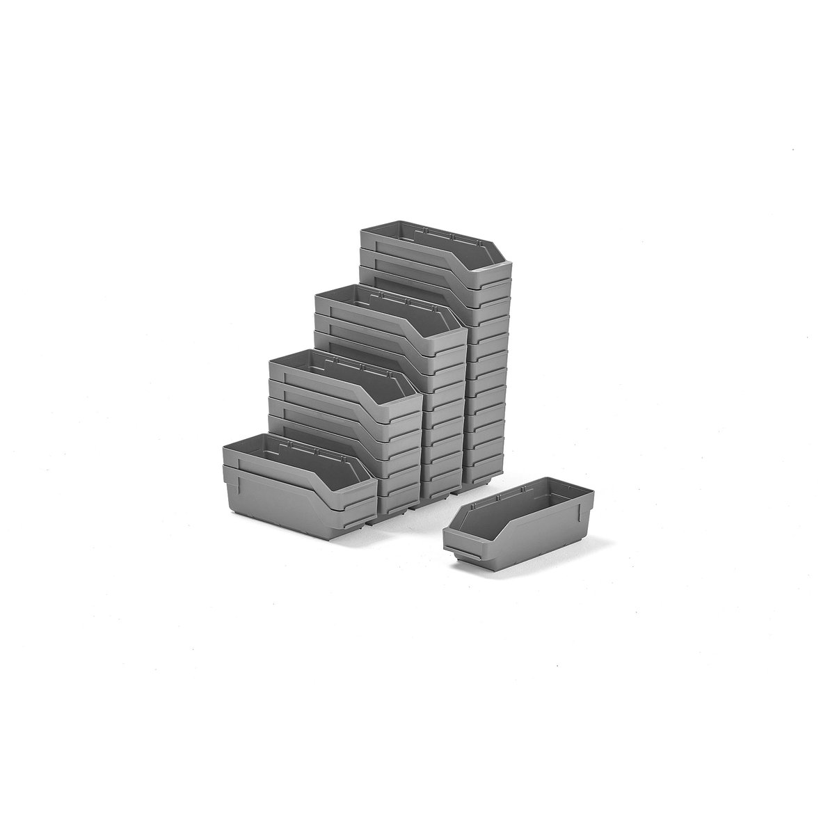 Component bins REACH, 300x120x95 mm, 30pack, grey AJ Products