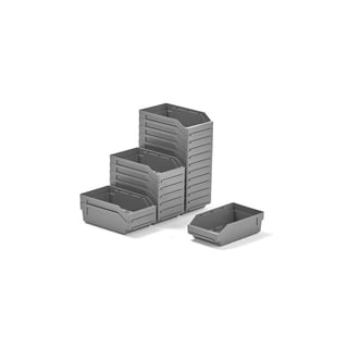 Component bins REACH, 300x180x95 mm, 20-pack, grey