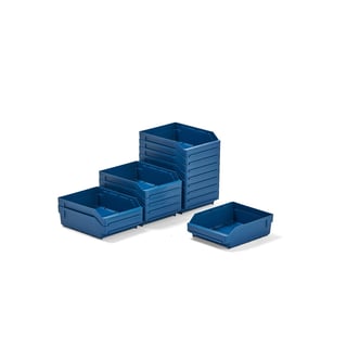 Magazijnbakken REACH, 300 x 240 x 95 mm, 15 stuks, blauw