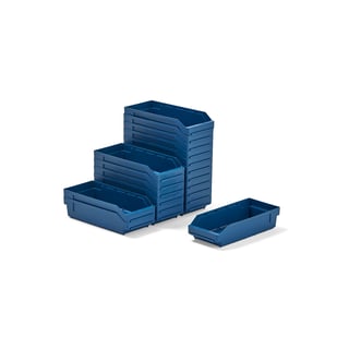 Magazijnbakken REACH, 400 x 180 x 95 mm, 20 stuks, blauw