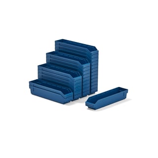 Magazijnbakken REACH, 500 x 120 x 95 mm, 30 stuks, blauw