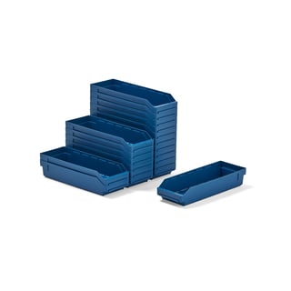 Magazijnbakken REACH, 500 x 180 x 95 mm, 20 stuks, blauw