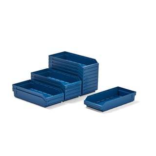 Magazijnbakken REACH, 500 x 240 x 95 mm, 15 stuks, blauw
