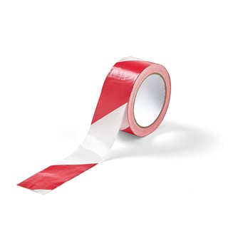 Výstražná páska, šírka 48 mm, dĺžka 100 m, červená/biela
