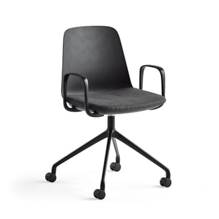 Chair LANGFORD, wheel base, black/anthracite