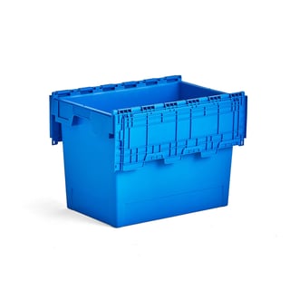 Plastkasse GAYLE, 75 l, L600 B400 H445 mm, blå