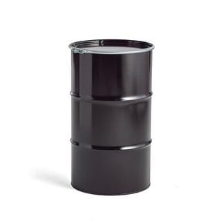 Steel drum 120 L, open head 0.7 mm, for solids, black