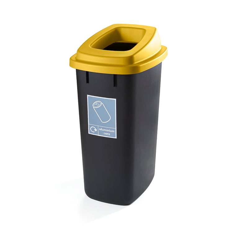 Large recycling bin with open top, 90 L, 850x530x405 mm, yellow | AJ ...