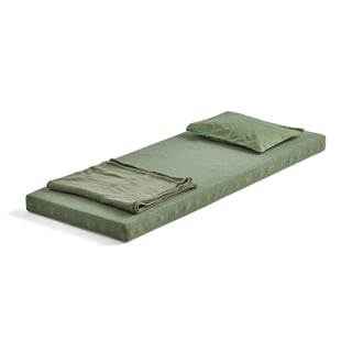 Set ENKEL: matrace z polyesterových vláken a lůžkoviny, zelená