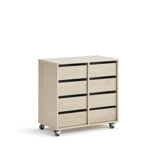 Student storage CASPER, 8 drawers, birch