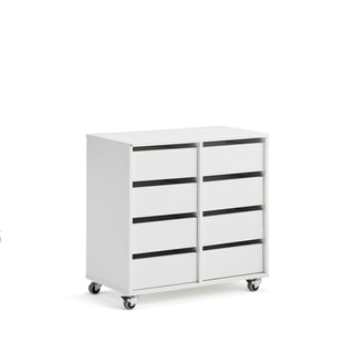 Student storage CASPER, 8 drawers, white