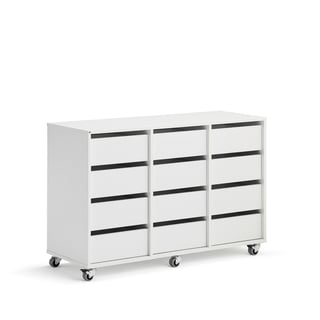 Student storage CASPER, 12 drawers, white