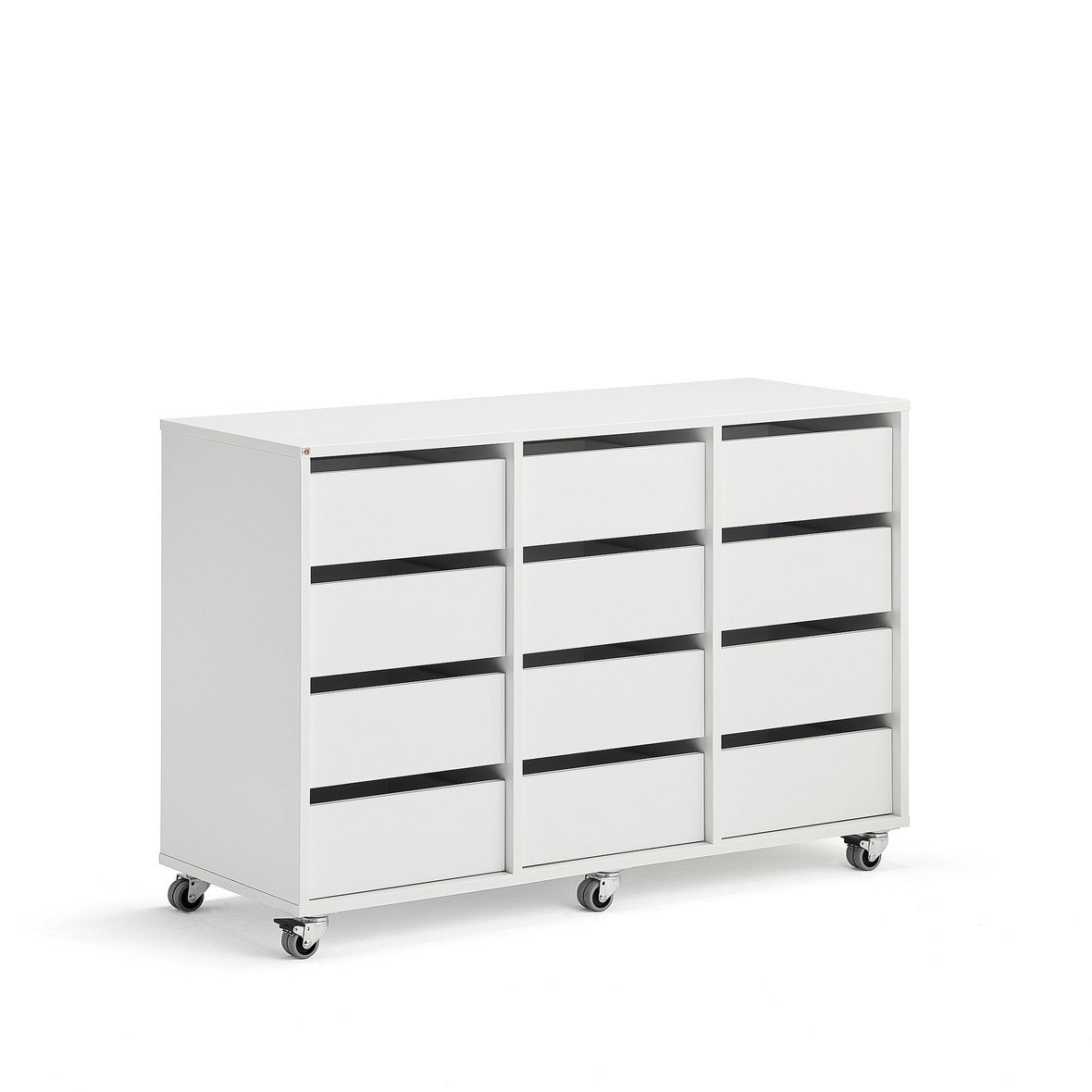 Student storage CASPER, 12 drawers, white AJ Products