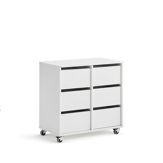 Student storage CASPER, 6 drawers, white
