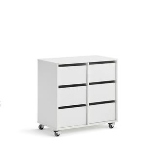 Student storage CASPER, 6 drawers, white