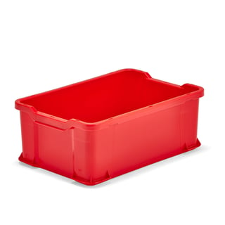 Elintarvikelaatikko PRYCE, 600x400x225 mm, 40 litraa, punainen