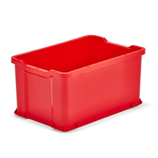 Elintarvikelaatikko PRYCE, 600x400x300 mm, 54 litraa, punainen