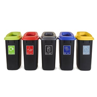 Large recycling bin with open top, 90 L, 850x530x405 mm, green