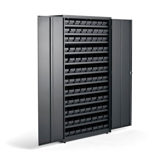 Small parts cabinet REACH + SUPPLY, 96 bins, 1900x1020x500 mm