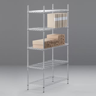 Chrome wire shelving system CONVERT, 1825x900x450 mm
