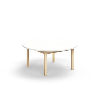 Stůl DECIBEL, Ø1200x530 mm, akustická HPL deska, bříza/bílá