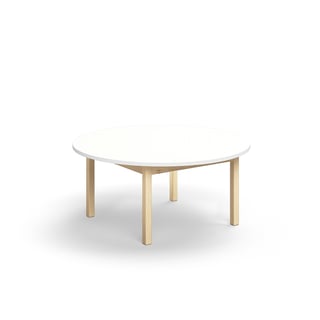 Pöytä DECIBEL, Ø1200x530 mm, ääntä vaimentava korkeapainelaminaatti HPL, valkoinen