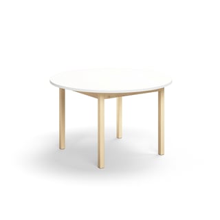 Table DECIBEL, Ø1200x720 mm, noise reducing HPL, white