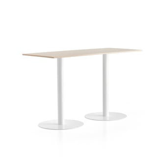 Bāra galds ALVA, 1800x800x1100 mm, balts, bērzs