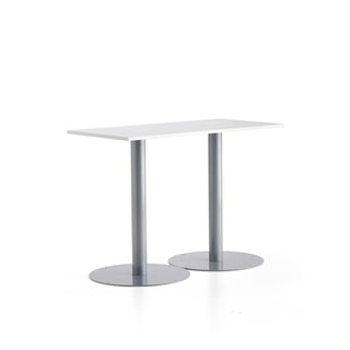 Barska miza ALVA, 1400x700x1000 mm, srebrna, bela