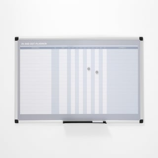 Biela magnetická tabuľa MABEL, na dochádzku, 900x600 mm