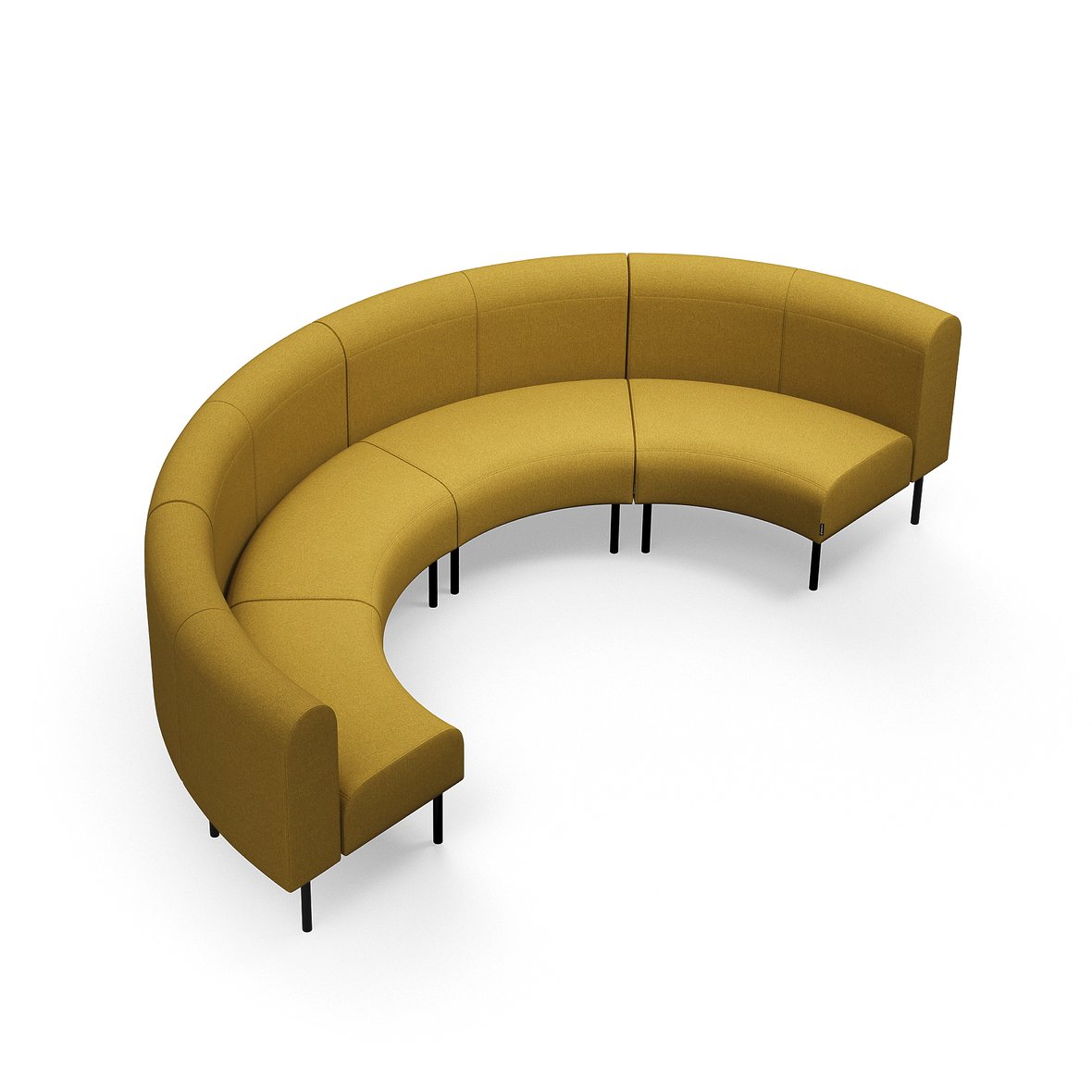 Sofa VARIETY, inward half circle, fabric Blues CSII, gold | AJ Products