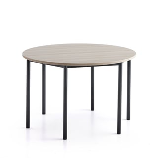 Stôl BORÅS PLUS, Ø1200x760 mm, laminát - jaseň, antracit