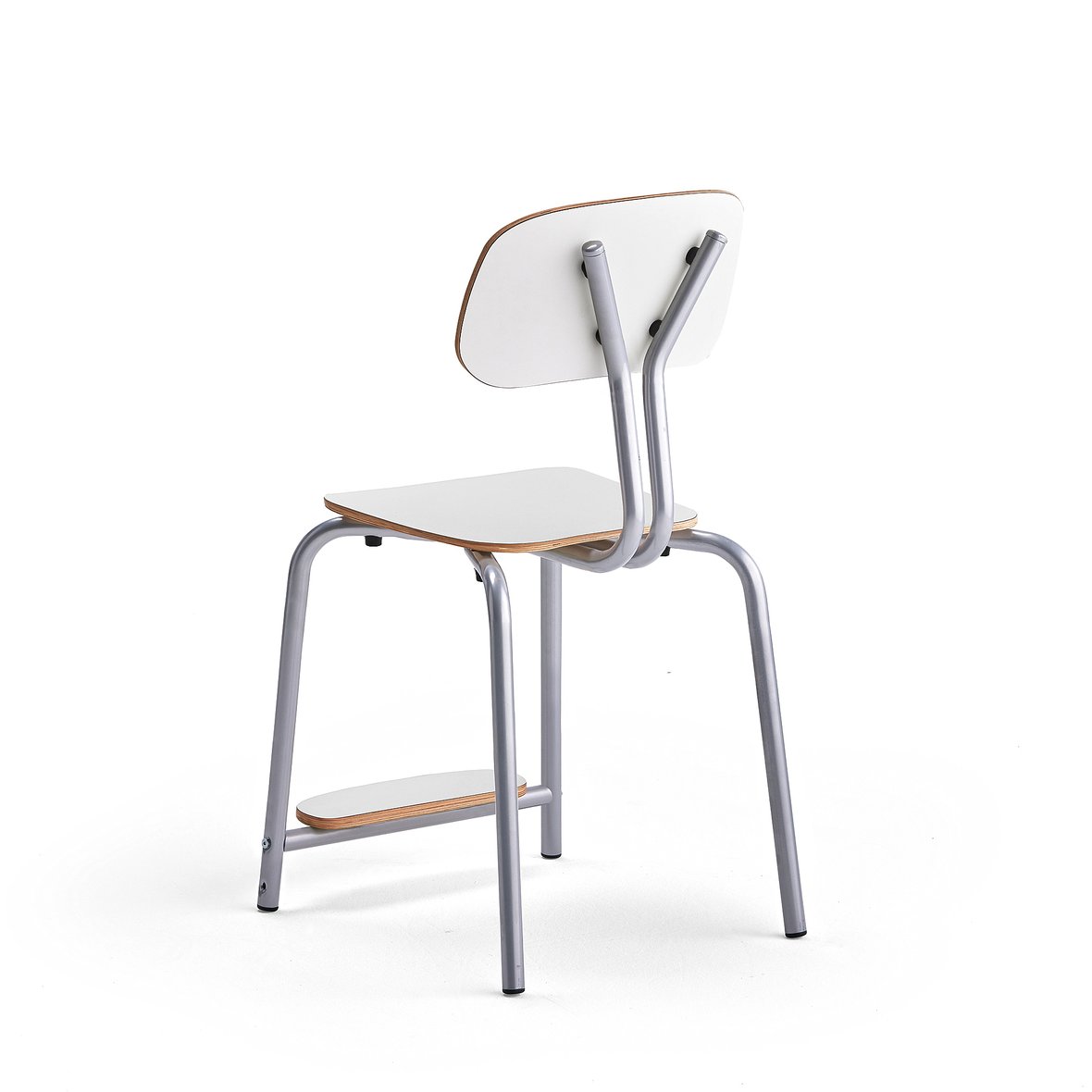Classroom chair YNGVE, 4 legs, silver, white, H 500 mm AJ Products