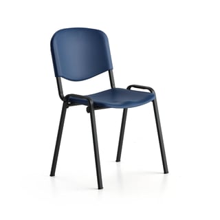 Stolička NELSON, plastové sedadlo, čierna, modrá
