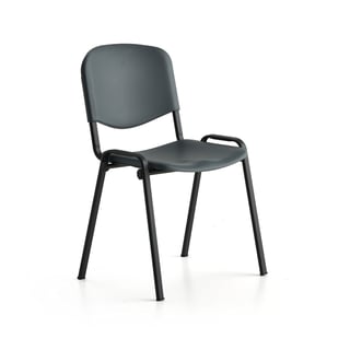 Stuhl NELSON, Kunststoffsitz, schwarz, dunkelgrau