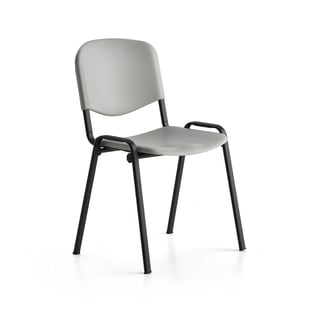 Krēsls NELSON, plastmasas sēdeklis, melns, gaiši pelēks