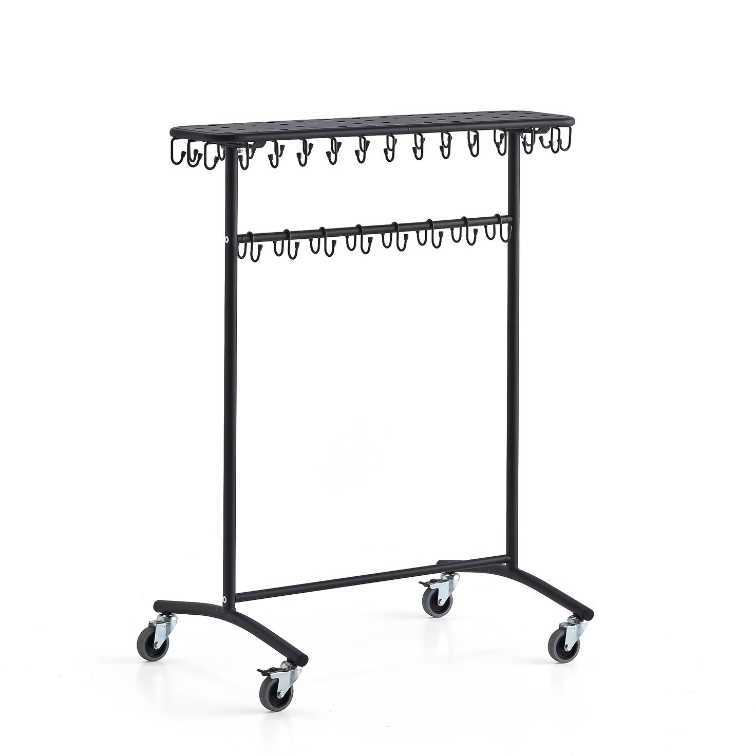Mobile coat rack NELLY, 46 hooks, black AJ Products