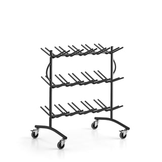 Mobile shoe rack NELLY, 30 pairs, black