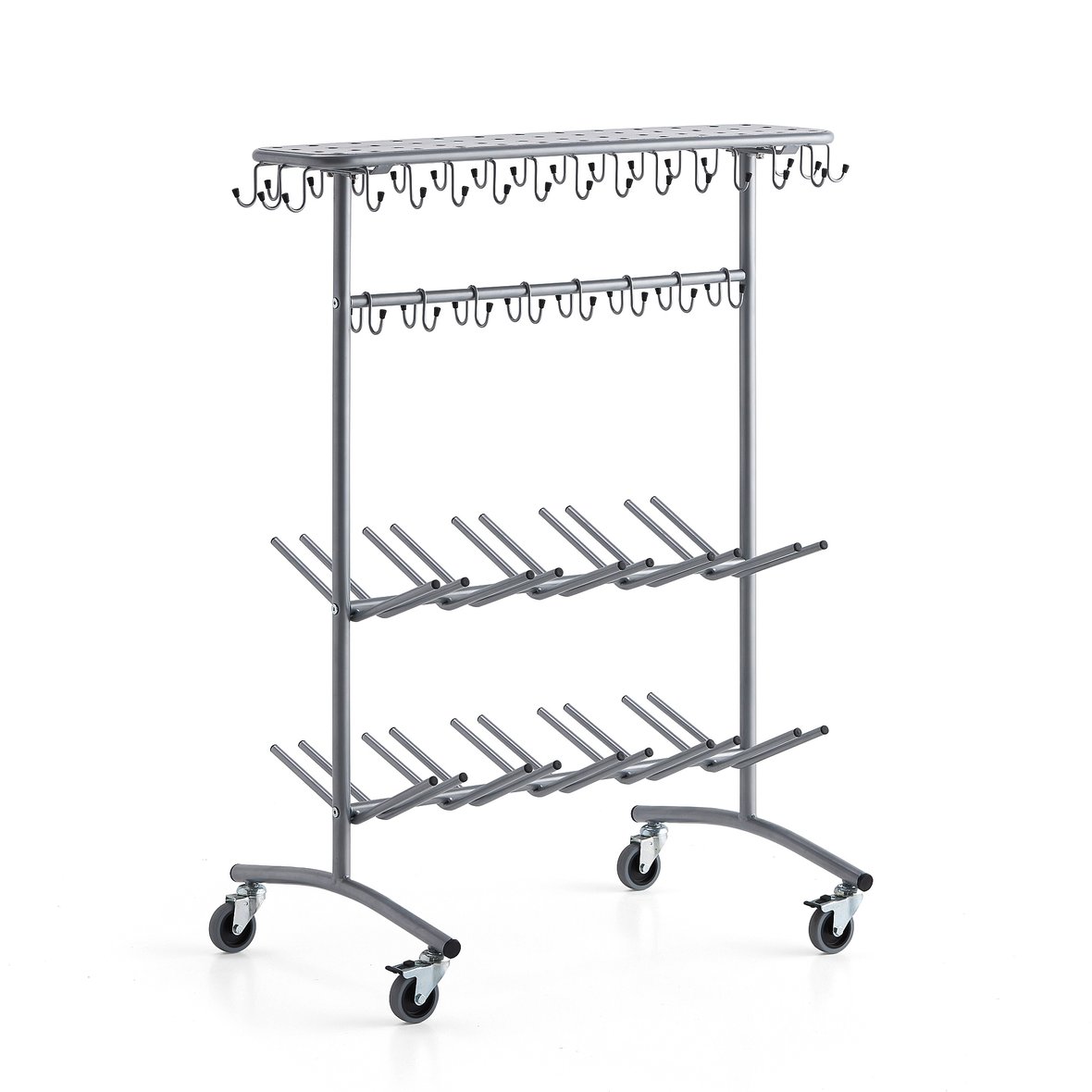 Mobile coat and shoe rack NELLY, silver AJ Products