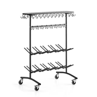 Mobile coat and shoe rack NELLY, black