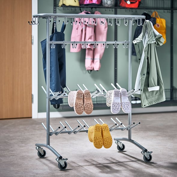 Mobile coat and shoe rack NELLY, silver AJ Products