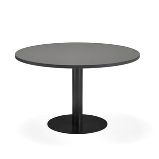 Fixed canteen table GATHER, Ø 900x720 mm, anthracite, anthracite